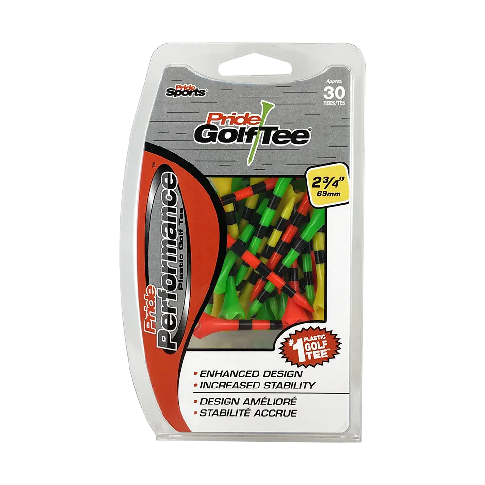 Pride Performance™ Plastic Tees - Striped - Fruit Mix - 30ct Packs - 2 3/4 or 3 1/4