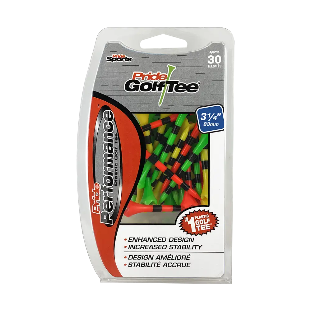 Pride Performance™ Plastic Tees - Striped - Fruit Mix - 30ct Packs - 2 3/4 or 3 1/4