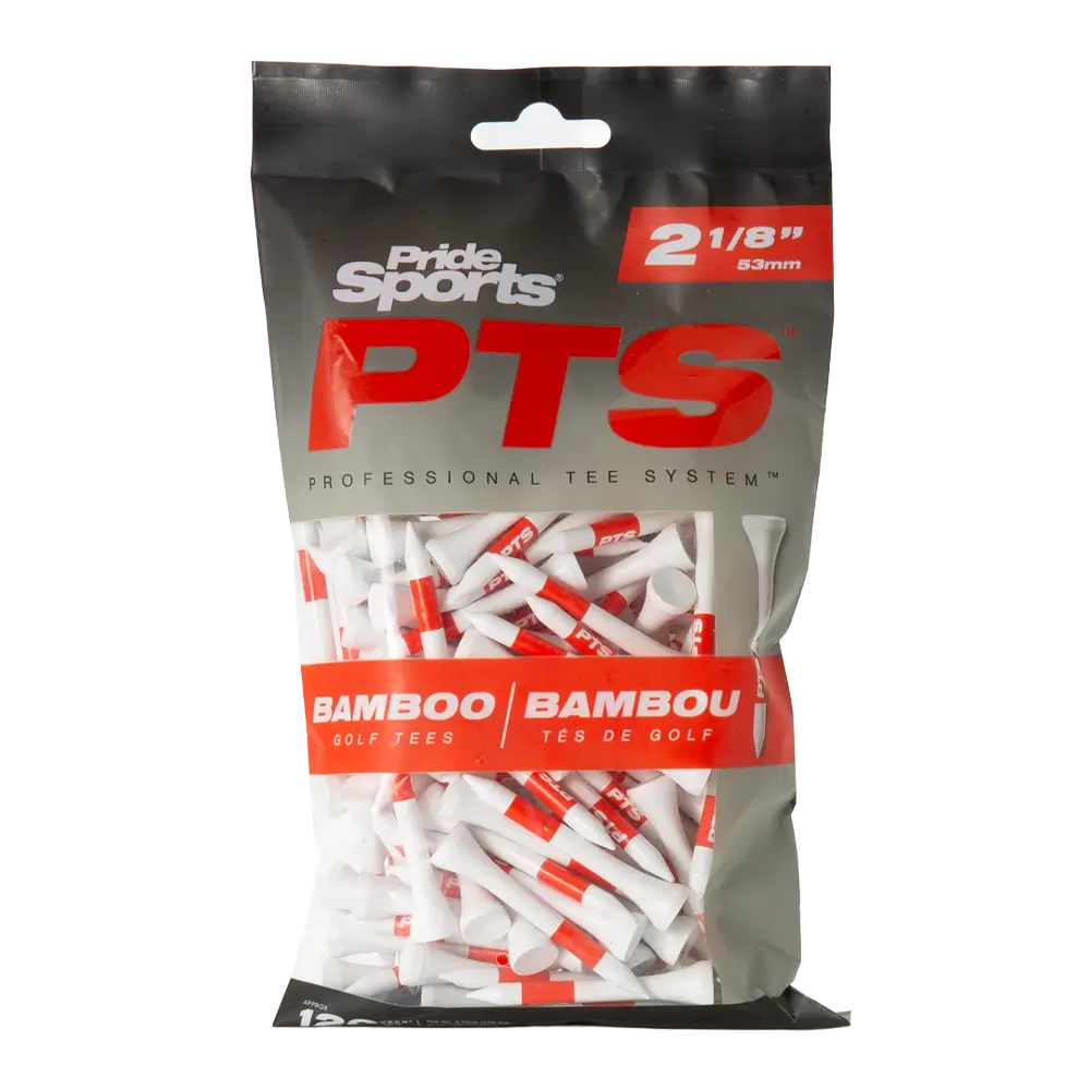 Pride PTS Bamboo Golf Tees 2 1/8" - Red - 120ct