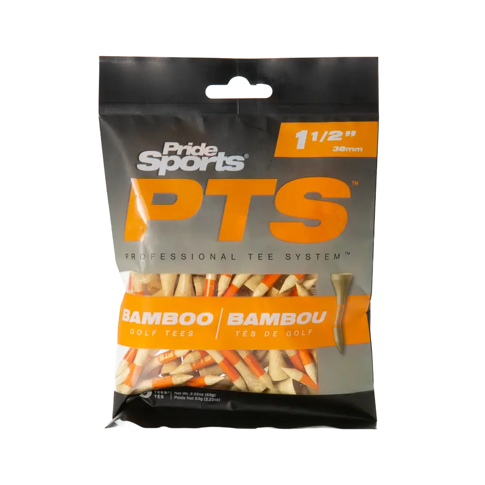 Pride PTS Bamboo Golf Tees 1 1/2" - Orange - 90ct