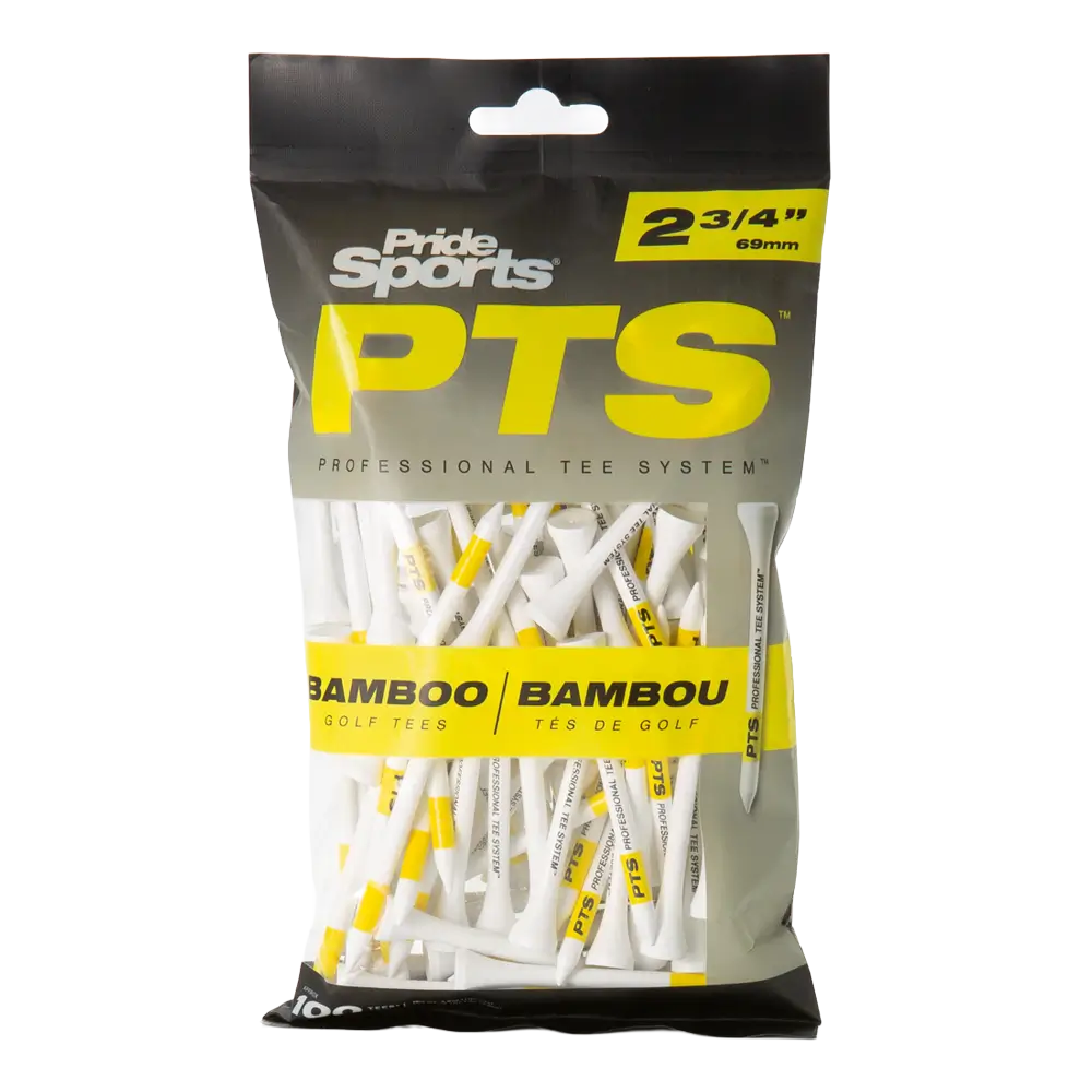 Pride PTS Bamboo Golf Tees 2 3/4" - Yellow - 100ct