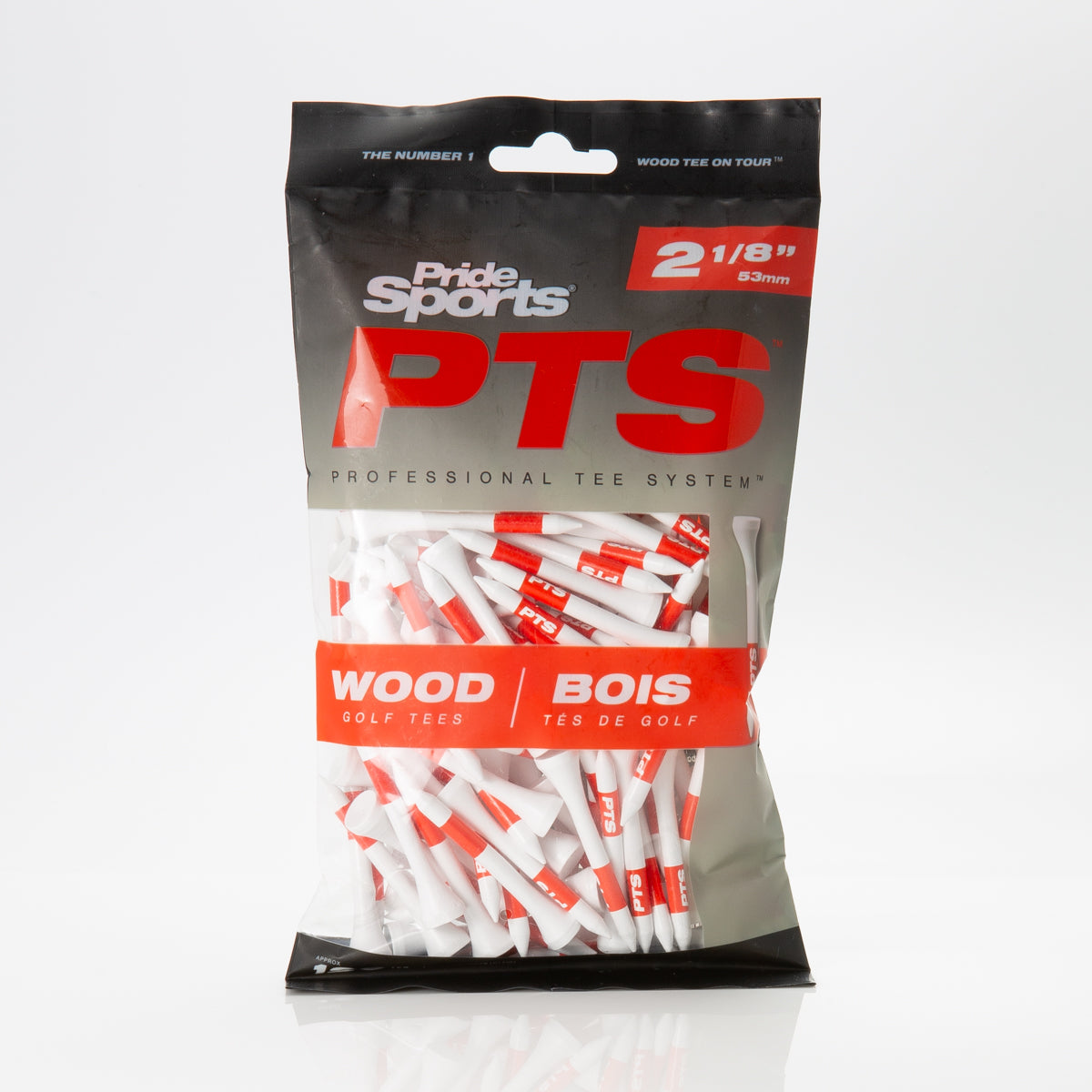 Pride PTS 2 1/8" Shortee Wood Tees - Red - 120ct