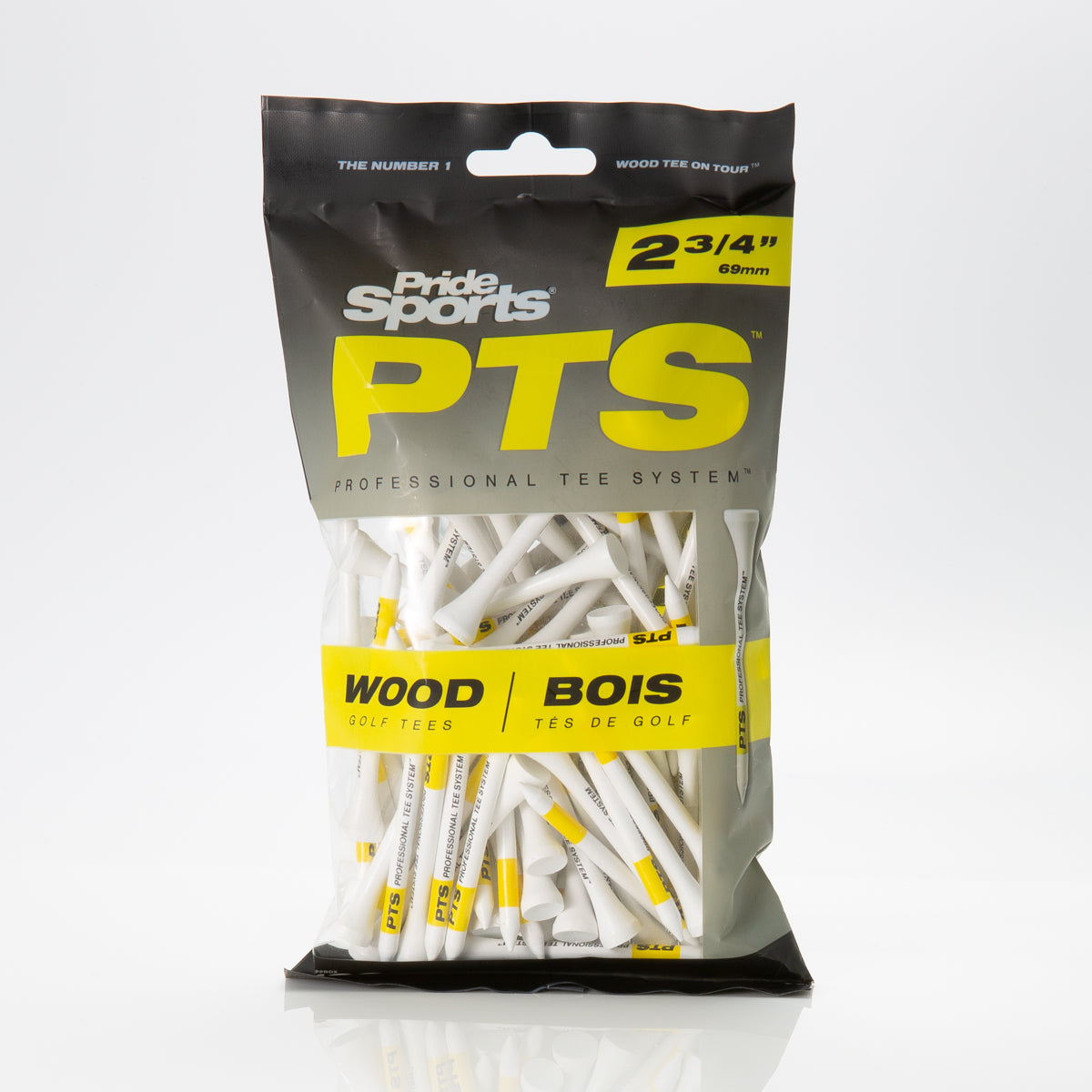 Pride PTS 2 3/4" ProLength Wood Tees - Yellow - 100ct