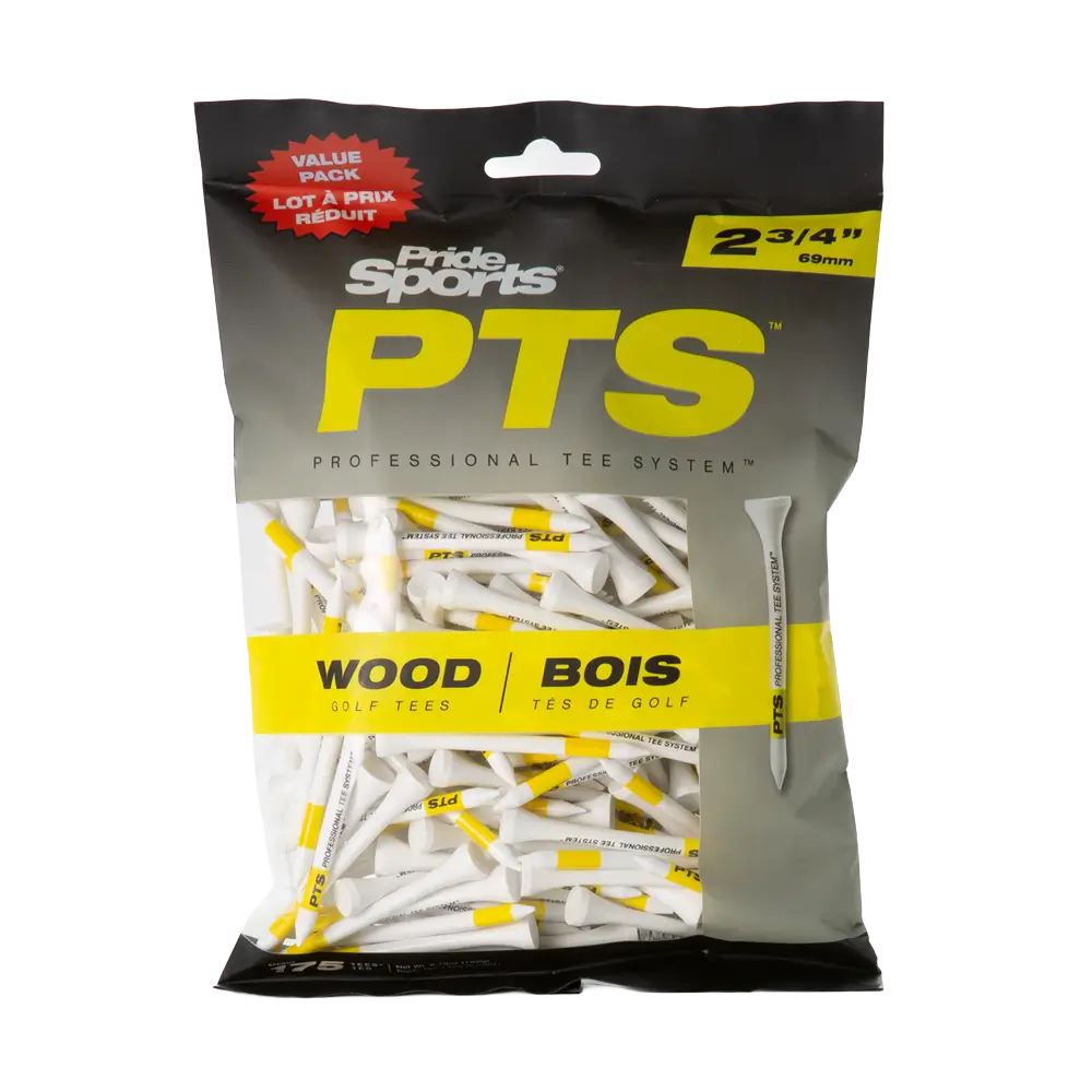 Pride PTS 2 3/4" ProLength Wood Tees - Yellow - 175ct