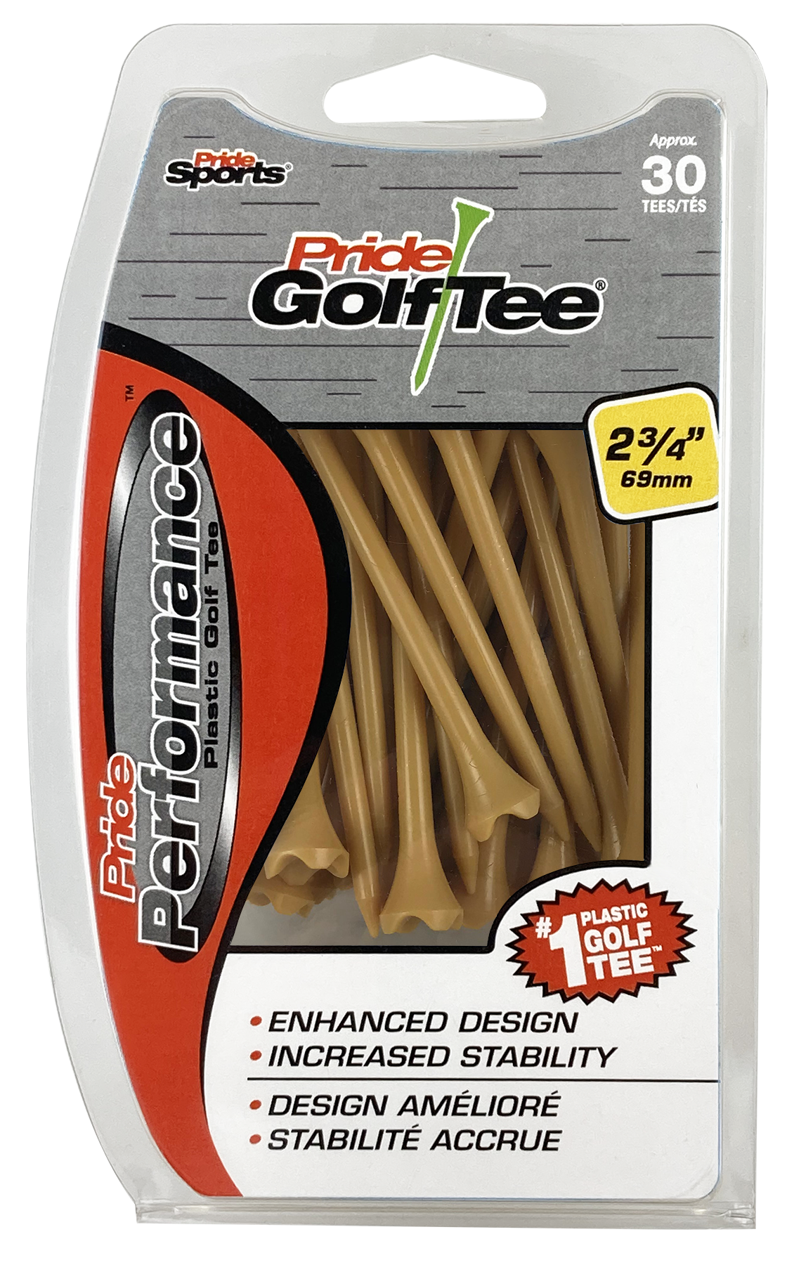 Pride Performance™ Plastic Tees - 2 3/4" Natural