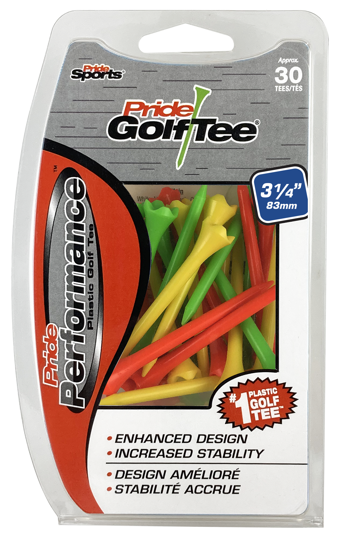 Pride Performance™ Plastic Tees - 3 1/4" Fruit Mix