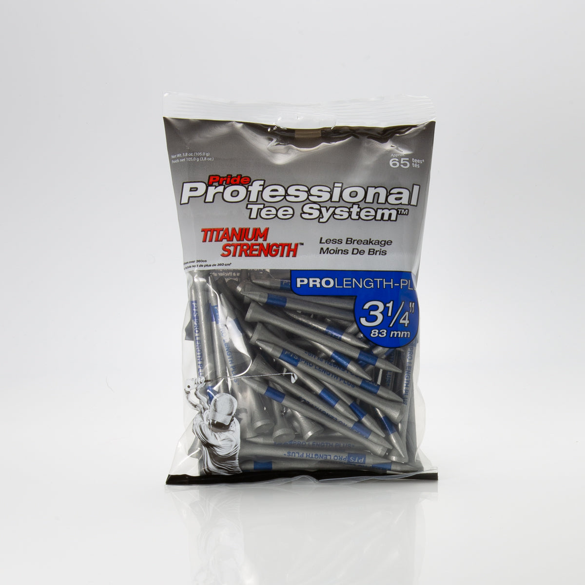 PTS 3 1/4" ProLength Titanium Wood Tees - Blue - 65ct