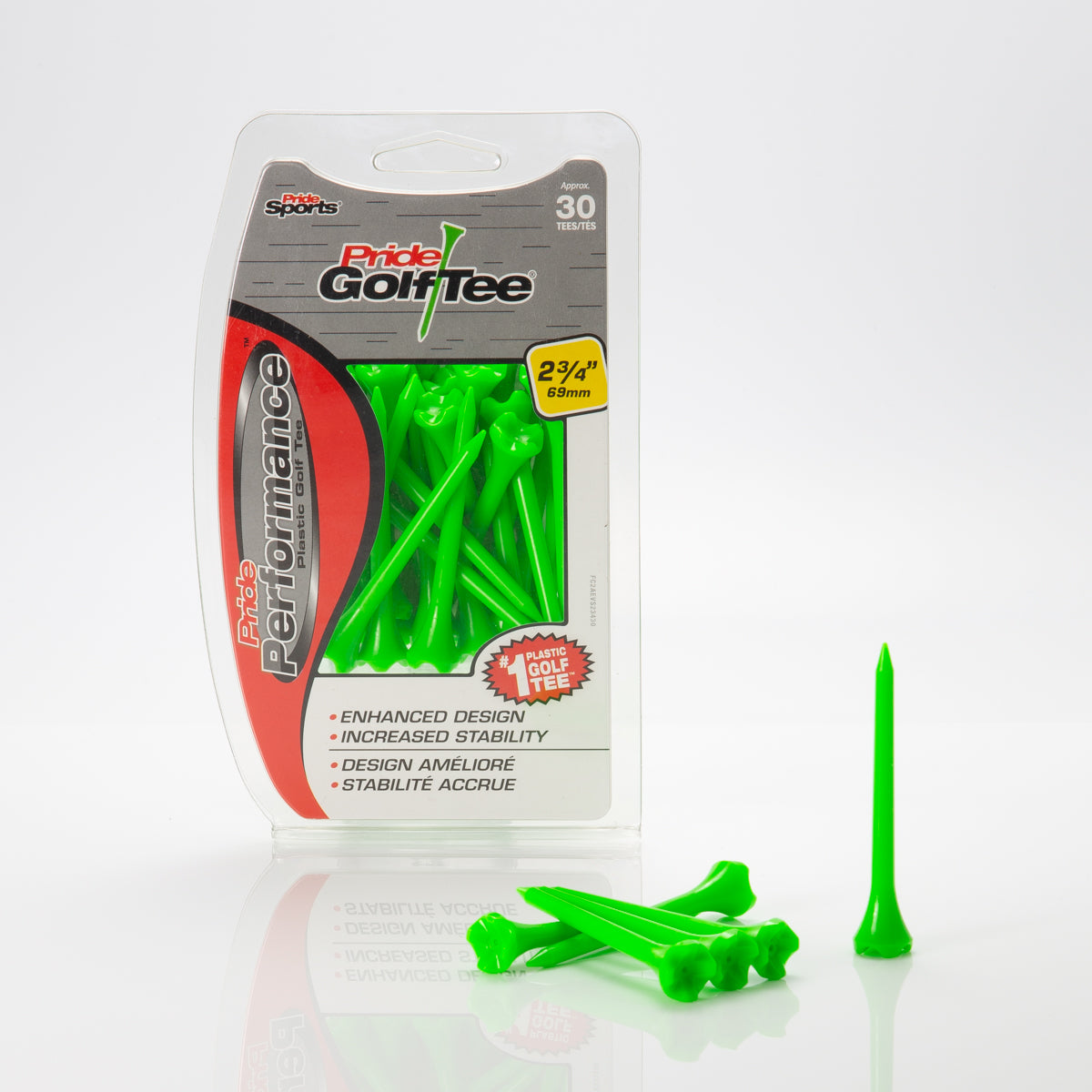 Pride Performance™ Plastic Tees - 2 3/4" Citrus Green