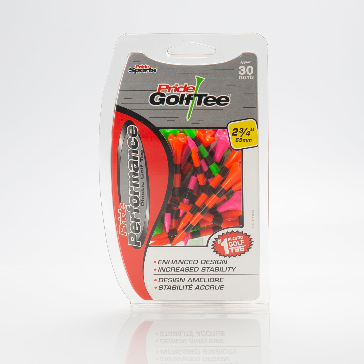 Pride Performance™ Plastic Tees - Striped - Citrus Mix - 30ct Packs - 2 3/4 or 3 1/4