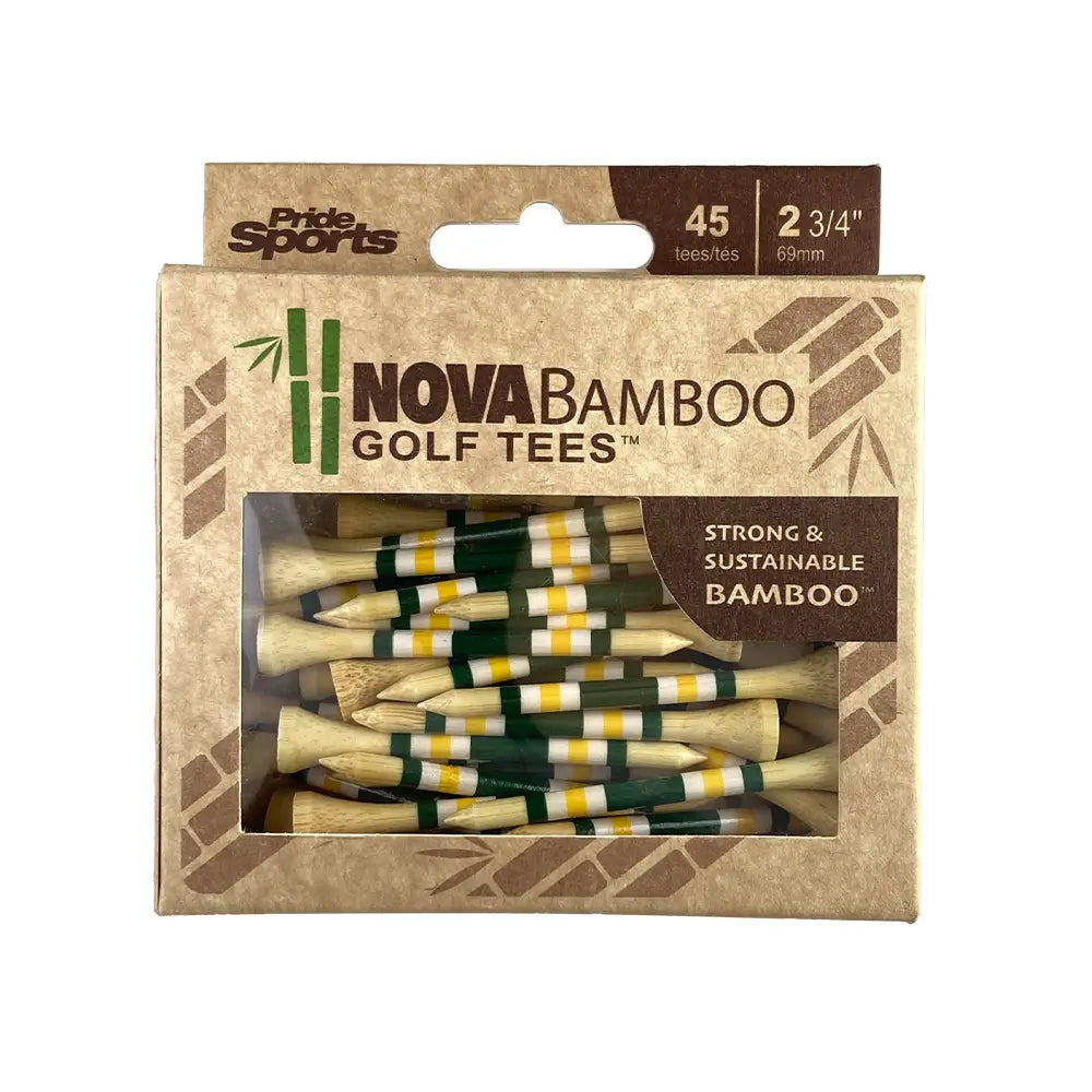Nova Bamboo Golf Tees™ - White / Yellow / Green