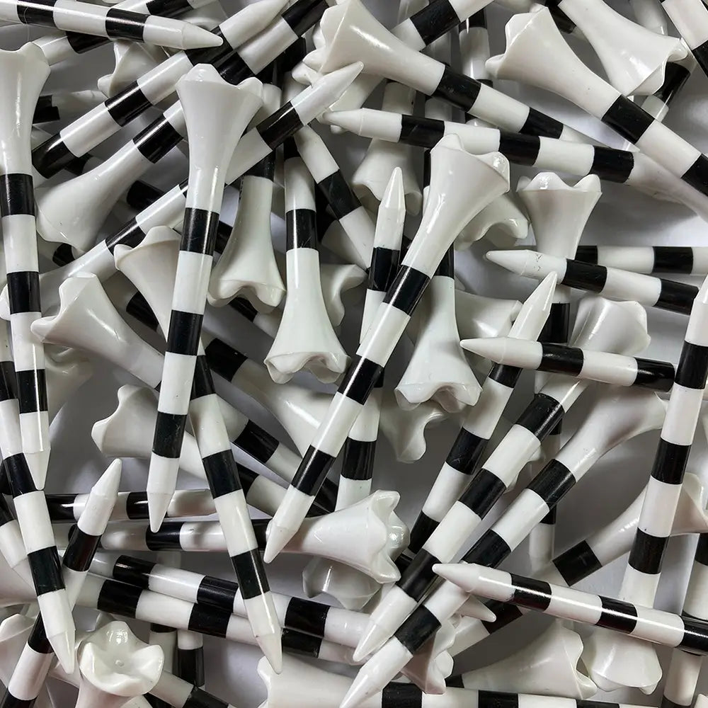 2 ¾" and 3 ¼" Striped Pride Performance® Plastic Tees - White