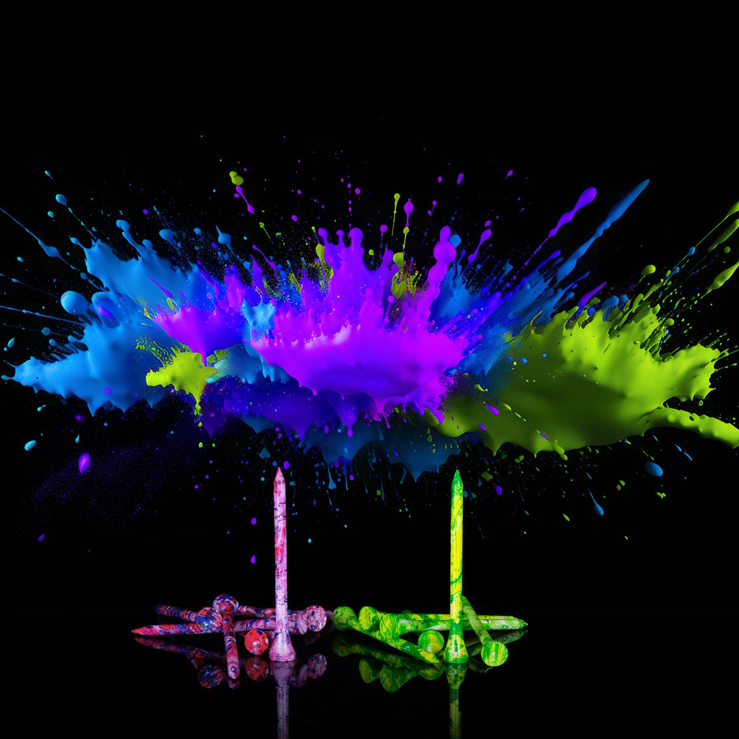 Pridesports Paint Splatter Pack – Special Edition Wood Tees (10 Pack)